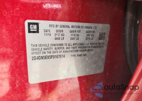 2015 Buick Regal Premium из США, поврежденный, VIN 2G4GN5EX5F9167614